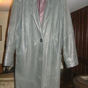 Avanti leather trench coat, med., vintage 80s